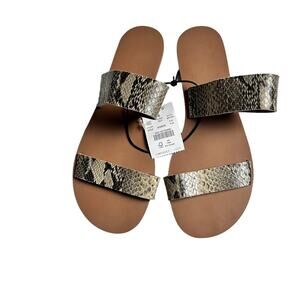 J.crew Women’s Snakeskin Double Strap Sandals  New with Tag Sandals Sz 7